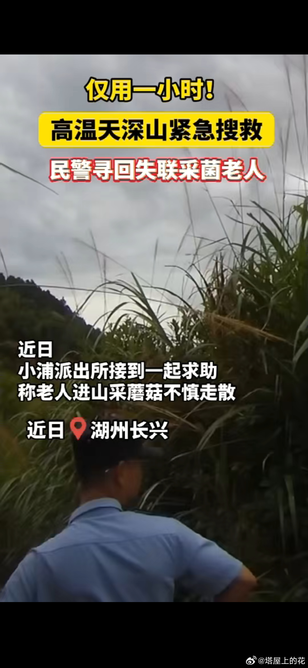 浙江民警高温深山极速搜救护平安三伏天浙江民警一小时找回失联采菌老人 勤劳的人老了