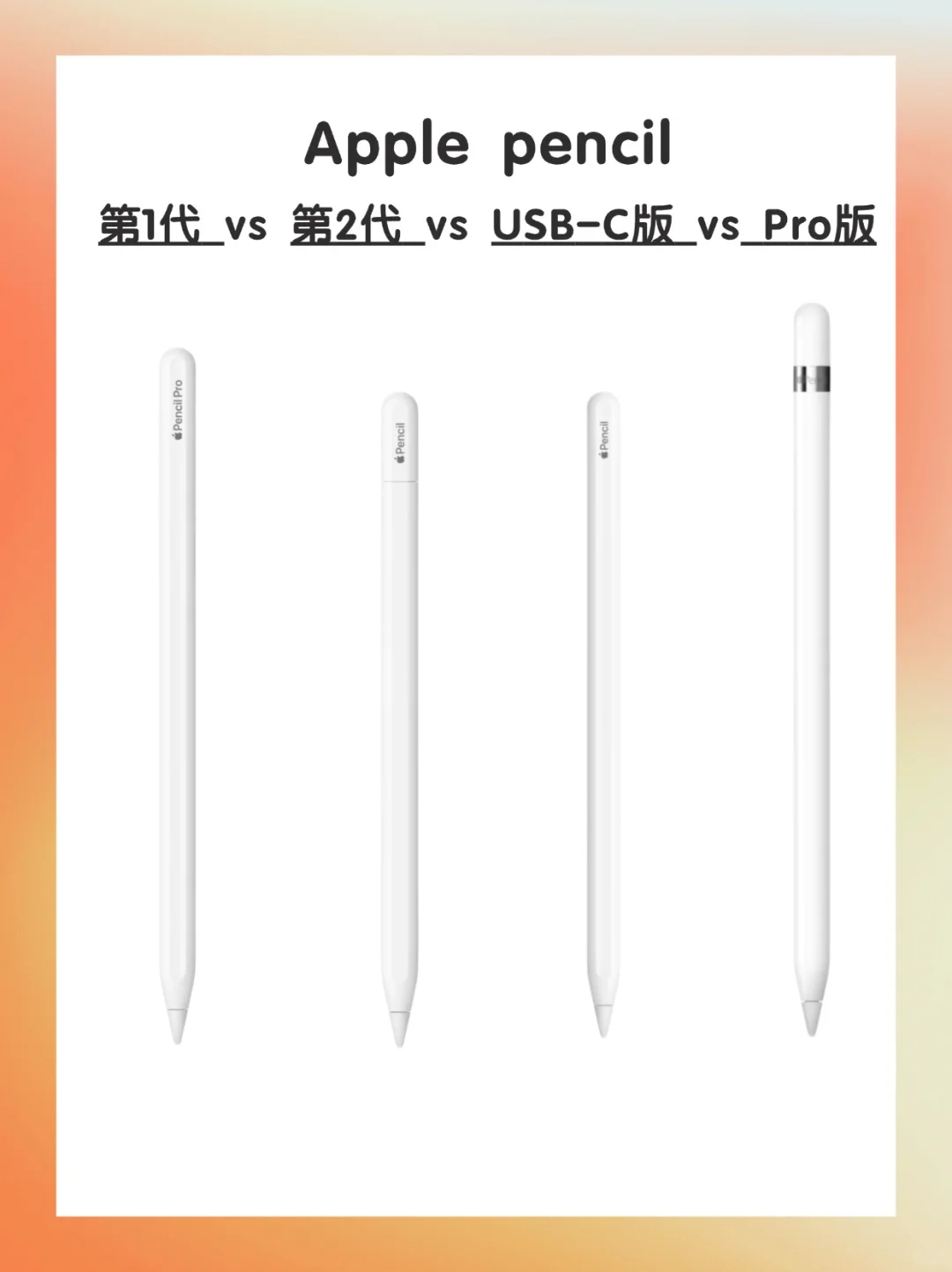 【ipad与笔】4款Apple Pencil型号对比攻略