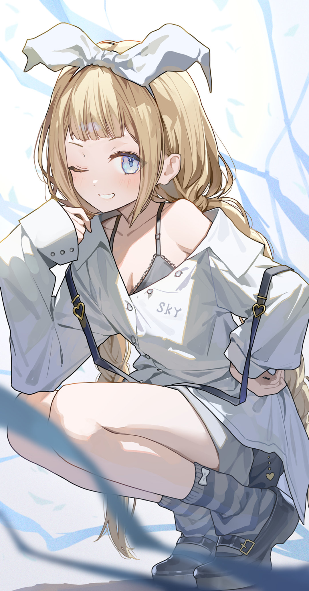 💙🤍💙 | 画师: にんげんまめ@ 100日投稿中！，