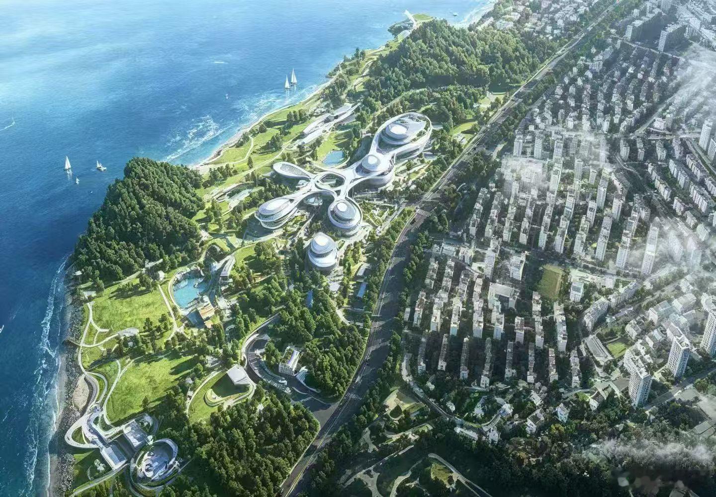 崂山前海，石老人城市公园，正在如火如荼的建设中，投资近30亿，希望将来能成为一个