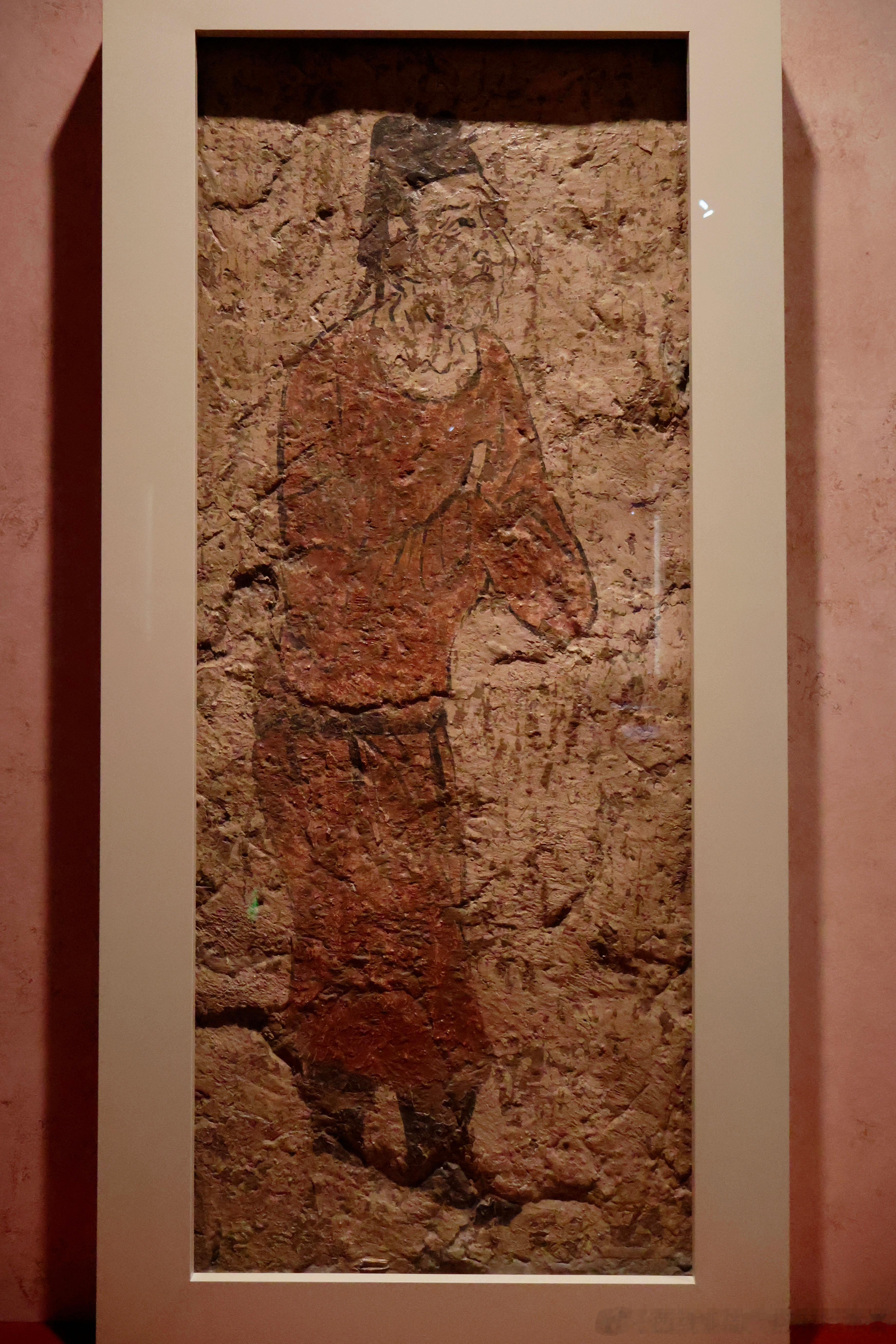 【华彩六盘】隋大业五年（609）史射勿墓壁画（一）①执笏板侍者壁画/隋/宁夏固原