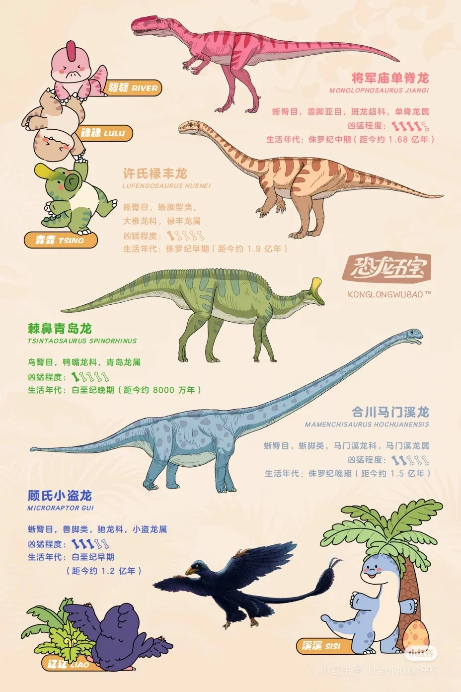 一次性拥有五种恐龙的快乐！