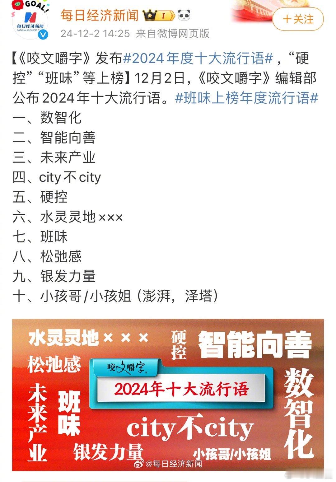 2024年度十大流行语，你听过哪些～ 