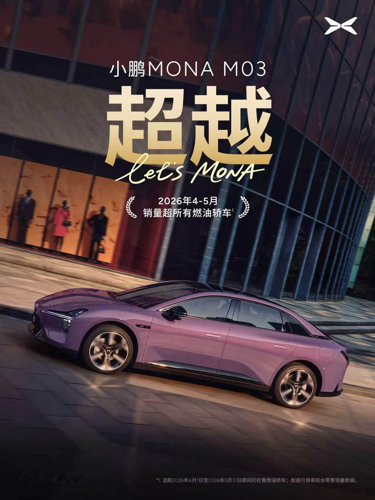 大事情小鹏MONA M03连续21个月稳居10-20万纯电轿车销冠，而且今年4月