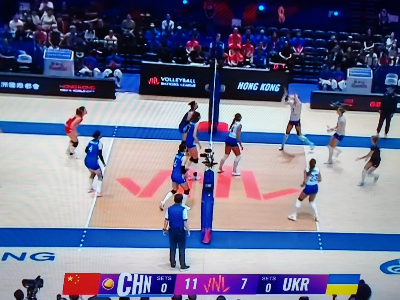 2026年7月9号世界女排联赛香港站的比赛，中国女排对阵乌克兰女排，中国女排昨天