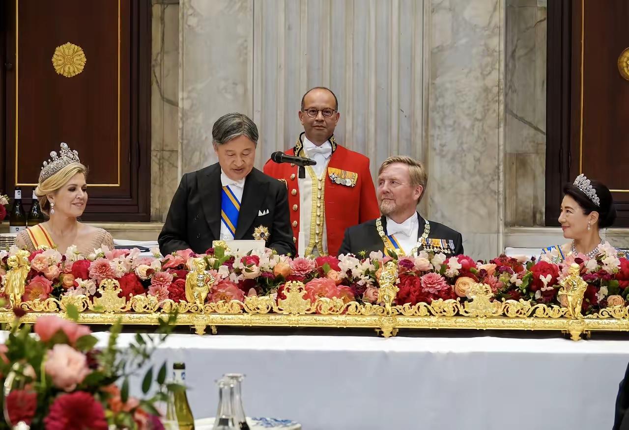 日本人也不是不会道歉，看对象是谁，其民族劣根性暴露无遗
日皇德仁在荷兰国王夫妇主