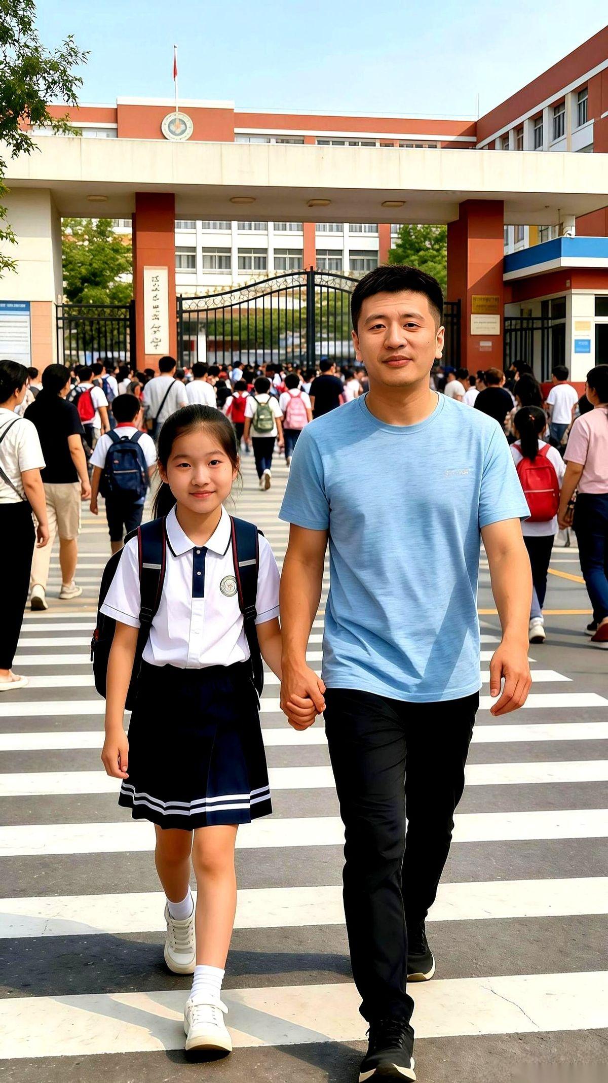 校门口的绿灯开始闪了，人潮一下涌了过来。
我下意识把手攥成一个小拳头，伸出去，却