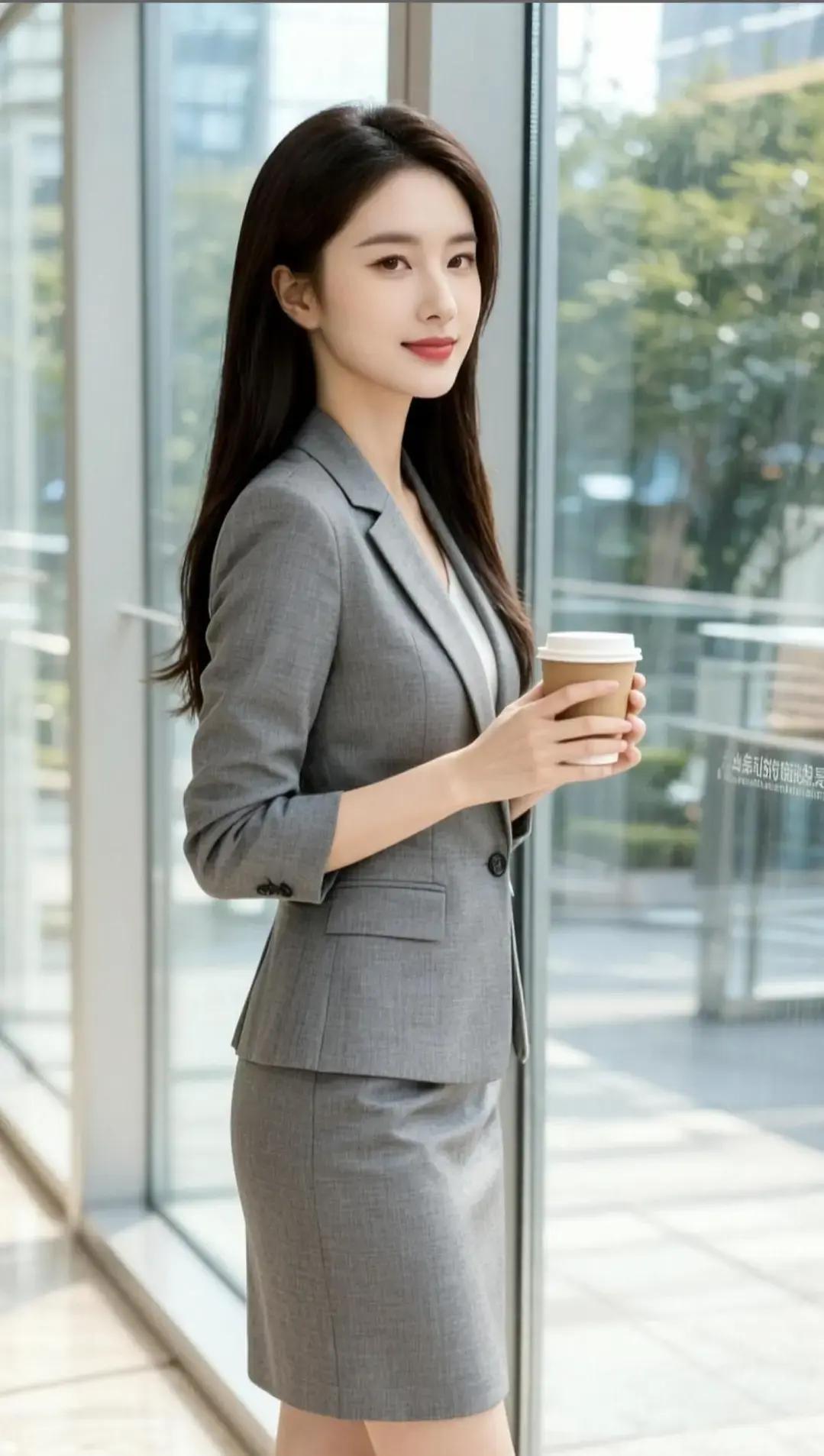 优雅职场风，咖啡相伴的美好一天💼☕️