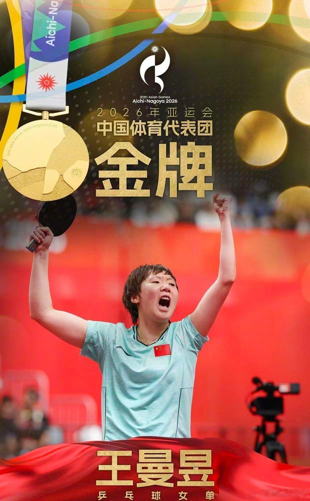 王曼昱冠军王曼昱苦战六局逆转孙颖莎，绝境连拿七分拿下亚运女单金牌。江南微评 时隔