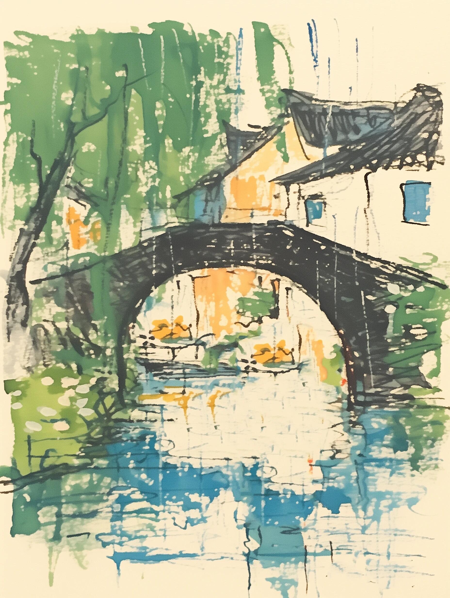 撑着油纸伞，独自 彷徨在悠长、悠长又寂寥的雨巷，我希望逢着一个 丁香一样的 结着