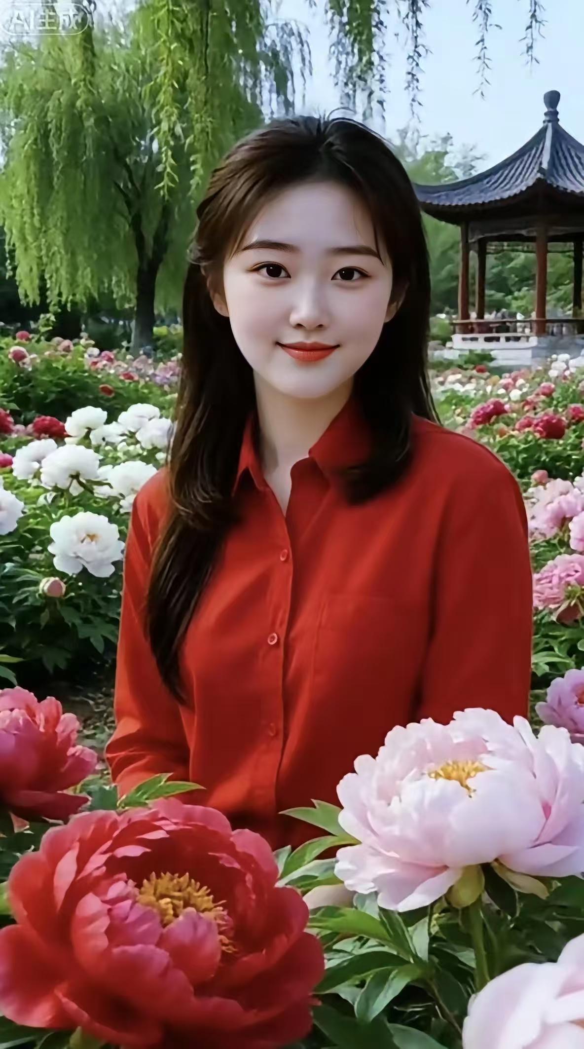 捣练子·赏牡丹
春正好，牡丹鲜，
缤纷艳色映长天。
佳人园内凝眸看，
人比花娇笑