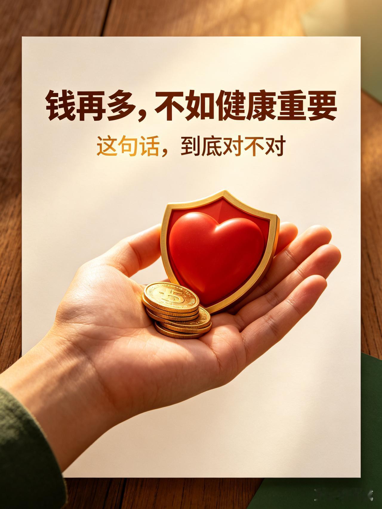 钱再多，不如健康重要，这句话对吗？
 
生活里我们经常听到一句话，钱再多，不如健