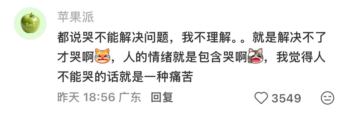 对啊…我哭在表达我情绪又不是想解决… 