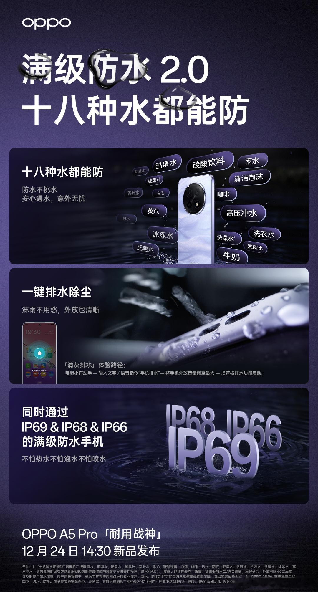 OPPO A5 Pro 十八种水都能防？！怪不得叫【满级防水2.0】，真就是什么