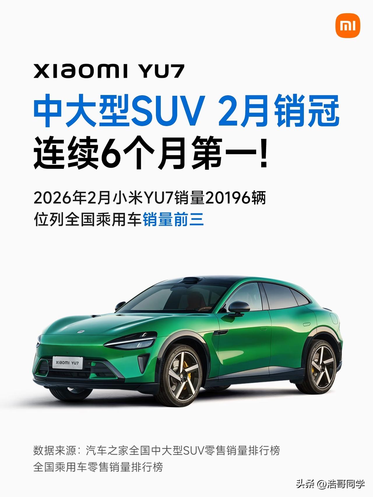 看一看2025年9月～2026年2月全国中大型SUV零售销量前10名都有哪些？