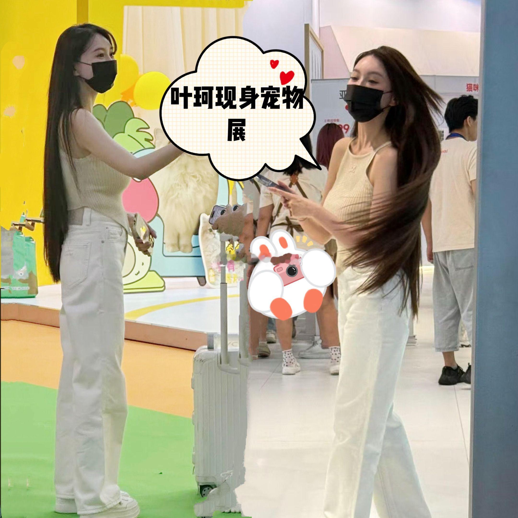 叶珂现身宠物展，长发过腰很纤瘦。看叶珂这状态，哪像生活三个孩子的妈妈，状态也太好