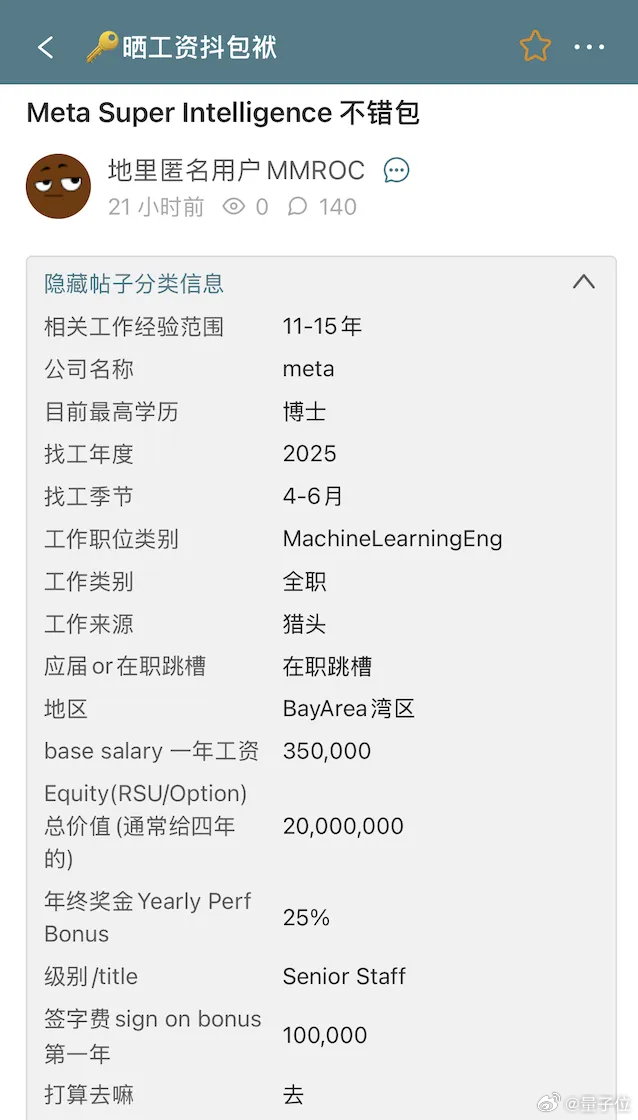 AI行业薪资能有多高Meta年薪大曝光20000000美金，码农身价堪比NBA球