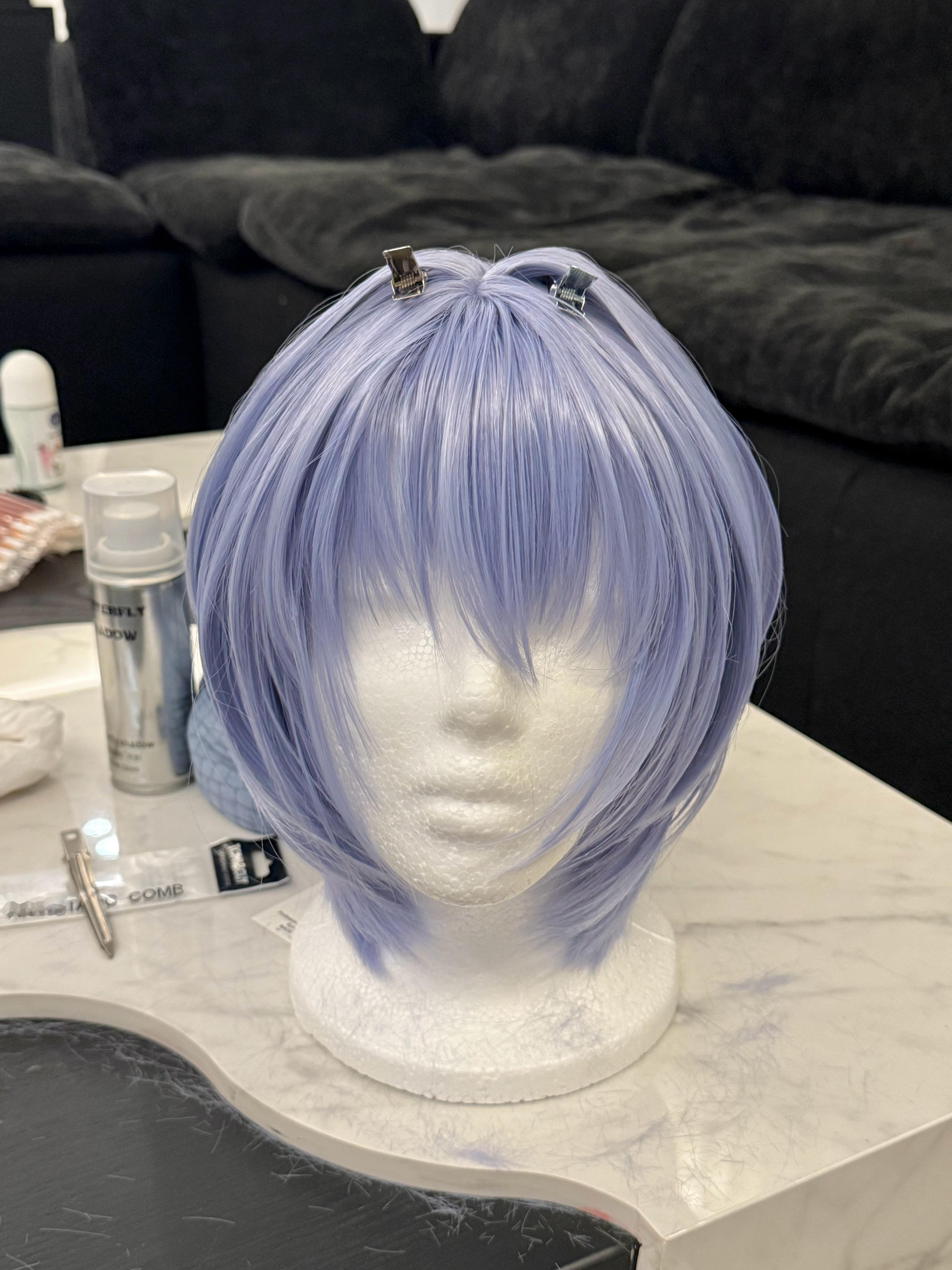 毛娘体验卡：自己邪修了顶绫波丽的假毛 给我累的腰都要断了  我不知道为啥我用夹板