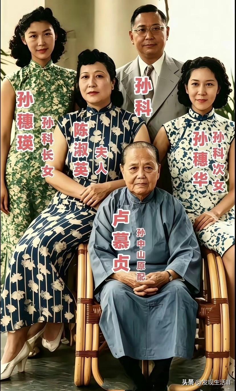 孙中山先生的原配夫人是卢慕贞（1867—1952）。她与孙中山育有一子二女，19