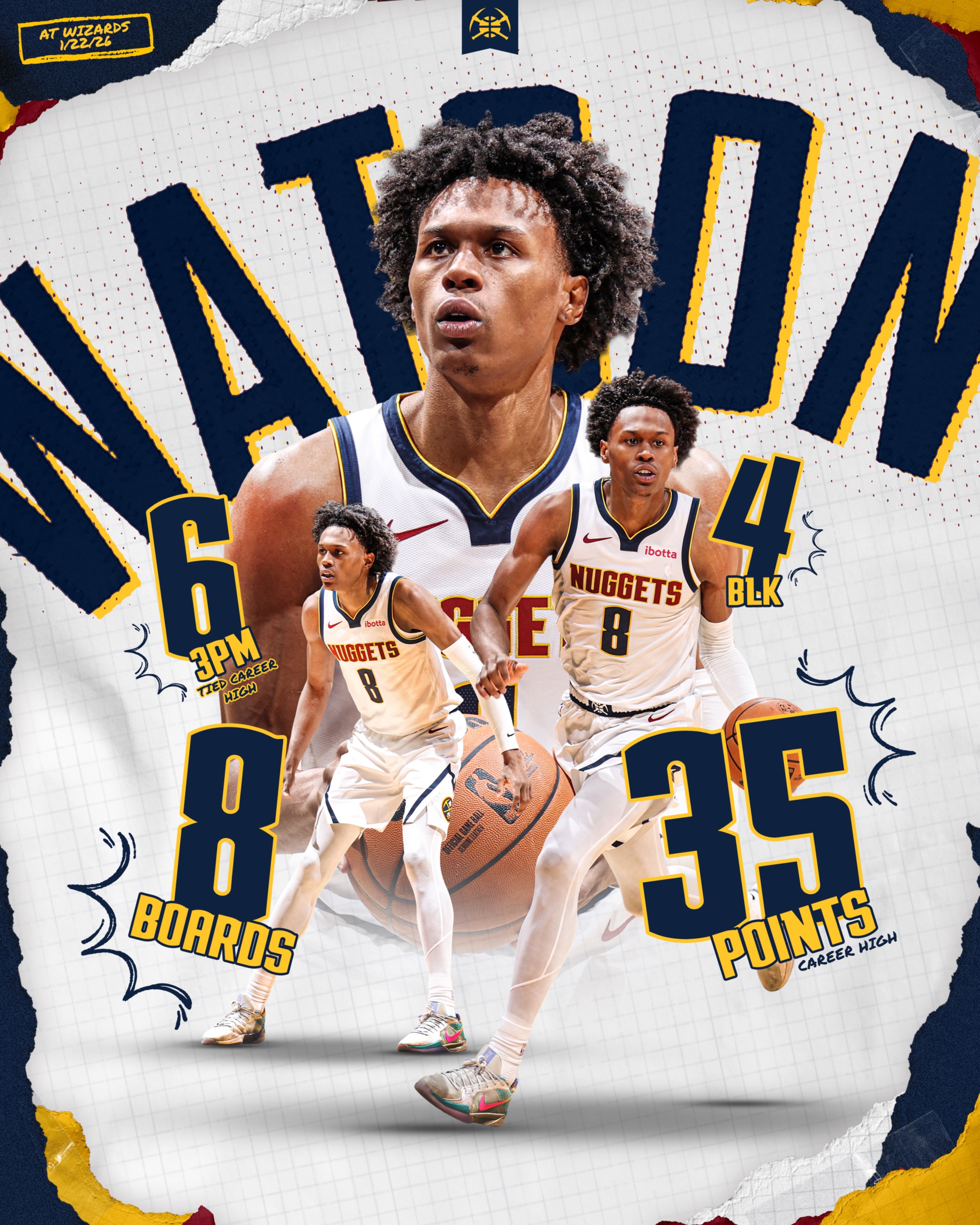 瓦蓝付出，沃特森再次轰下豪华数据掘金轻松战胜奇才nba