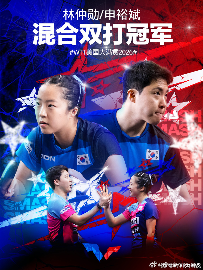 【#王楚钦孙颖莎惜败林仲勋申裕斌# 】🏓️WTT美国大满贯混双决赛，/2-3韩