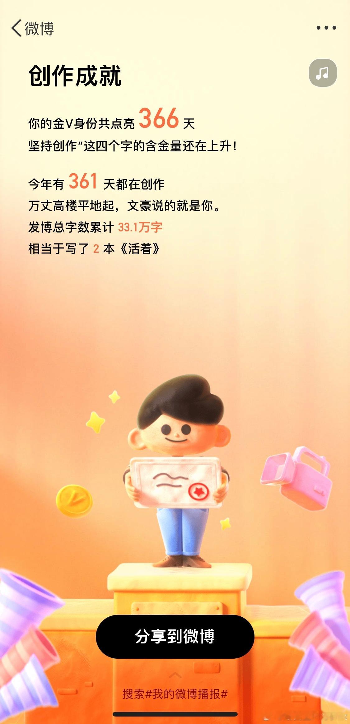来自夹总的官方认证，今年写了两本《活着》！[笑cry]不过显然没有前两年写得多，