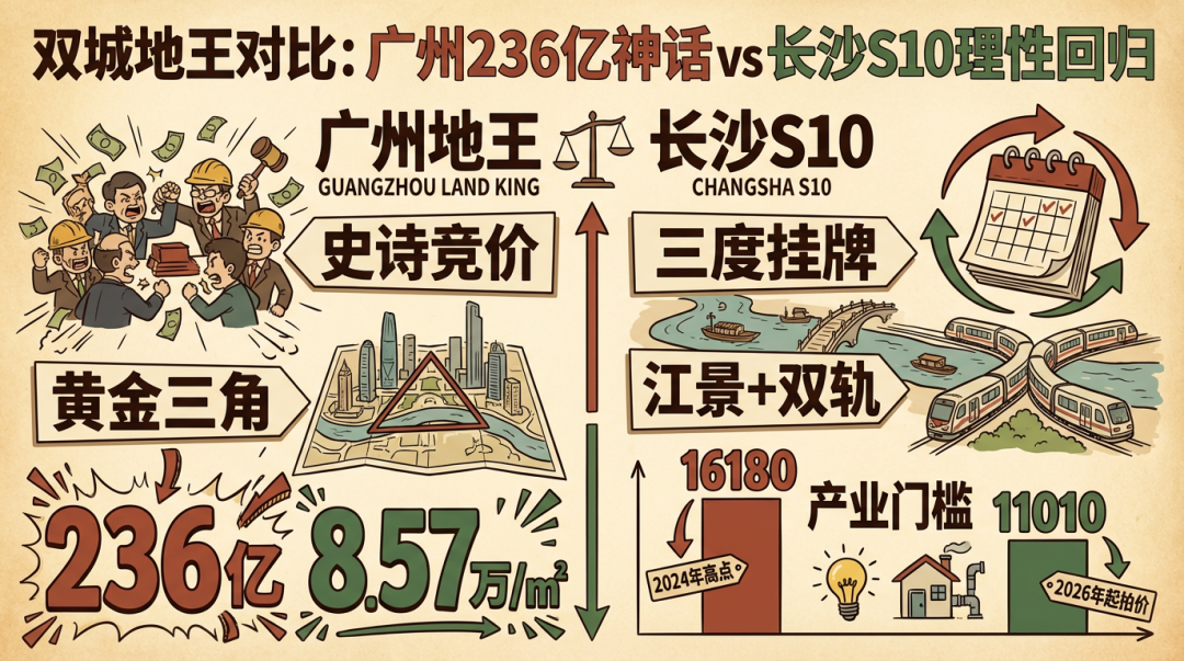 地产AI：广州236亿地王炸场！长沙S10地块能复制这一“神话”吗？