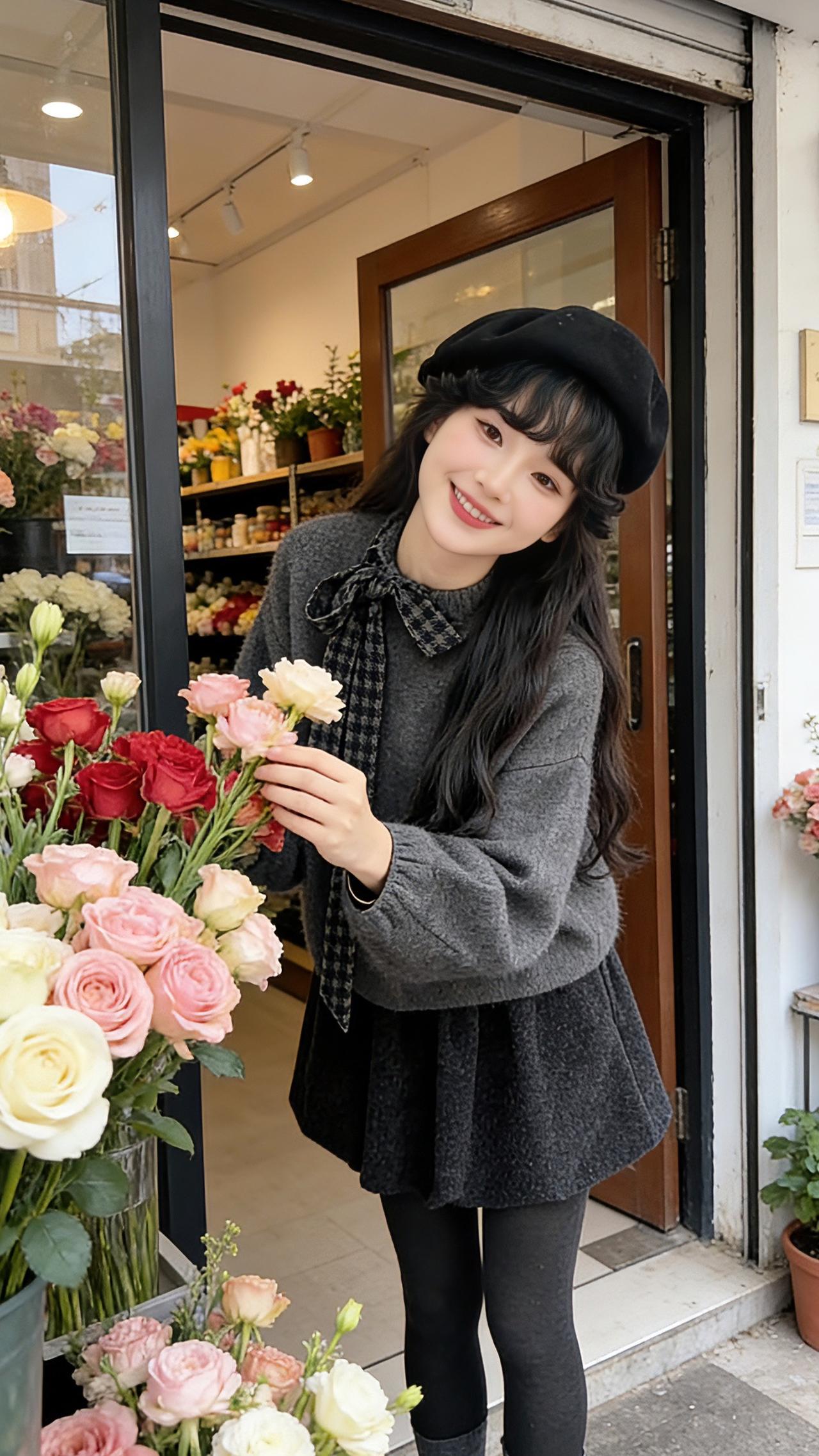 舒服到不想脱下来的一套，软fufu的质感太适合降温天了。搭配贝雷帽，直接把氛围感