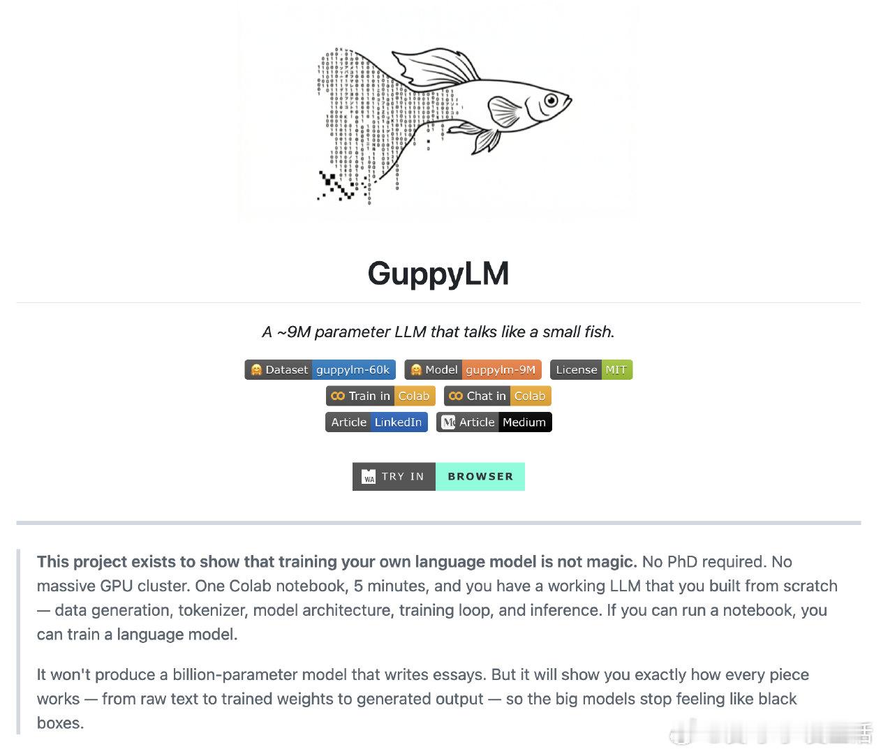 对 AI 和大语言模型感兴趣，想了解它到底是怎么工作的，但一看那些动辄几十亿参数