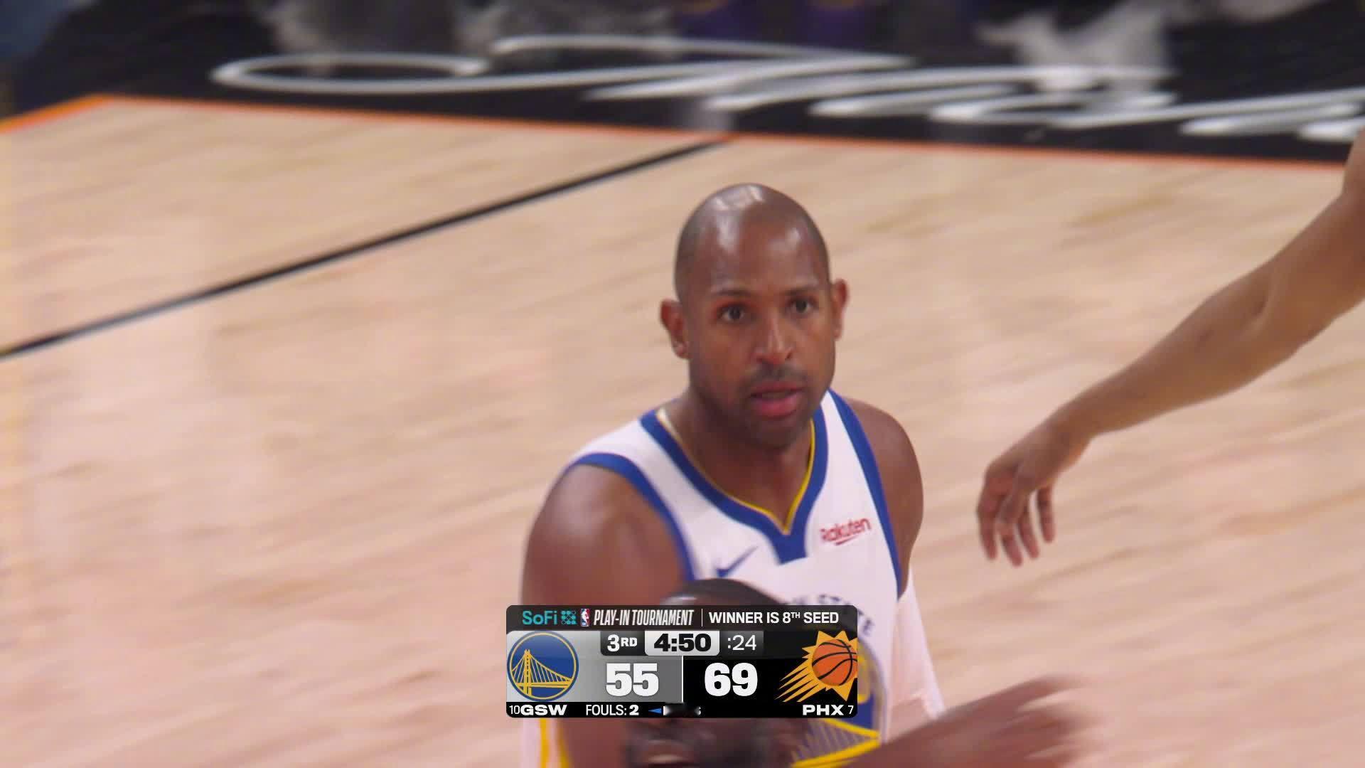 霍福德2分入账！勇士58:69太阳。勇士vs太阳