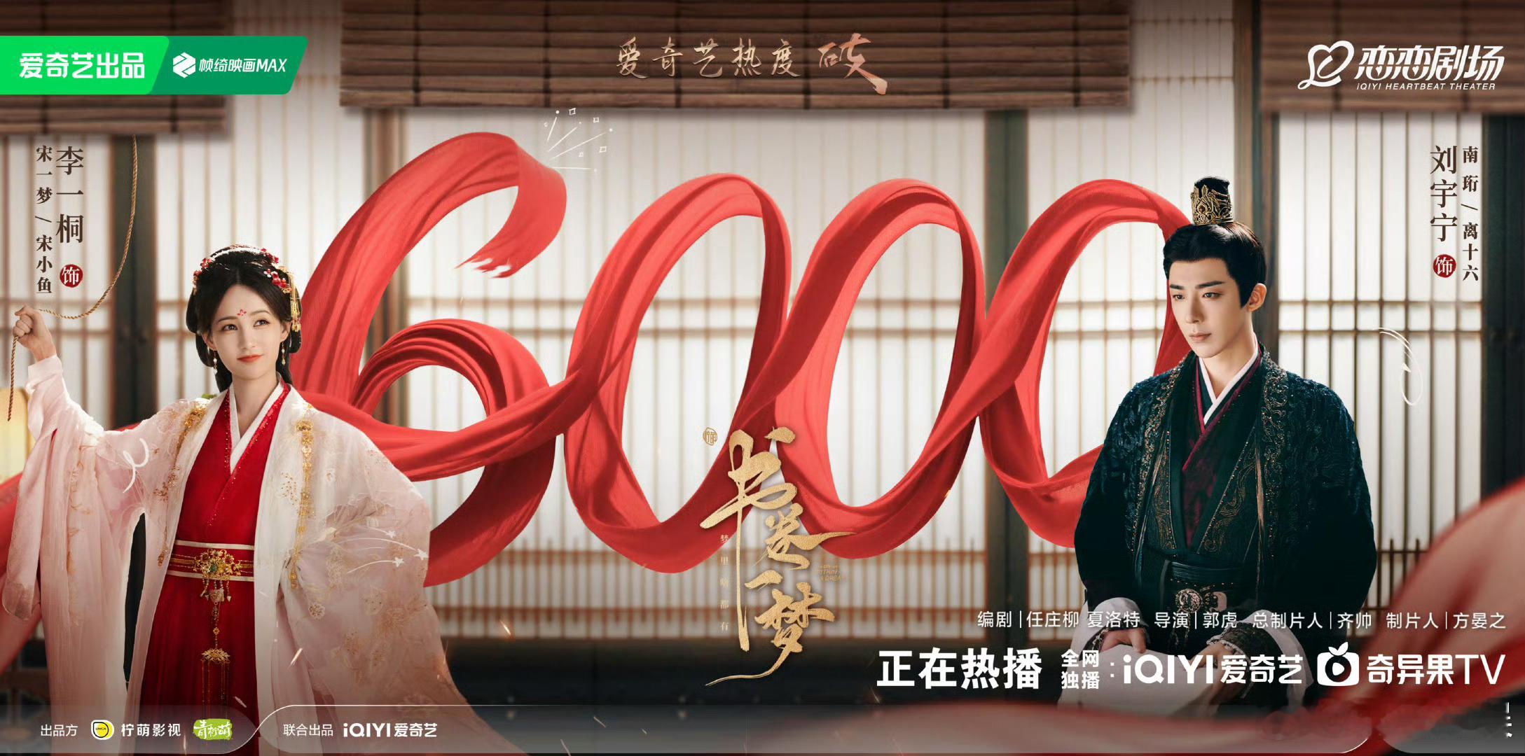 书卷一梦站内热度破6000李一桐刘宇宁书卷一梦热度破6000李一桐刘宇宁书卷一梦