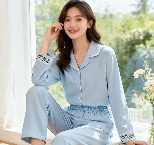 为什么穿睡衣那么显瘦穿睡衣显瘦全靠氛围感加持，宽松慵懒版型巧妙遮挡全身赘肉，顺滑