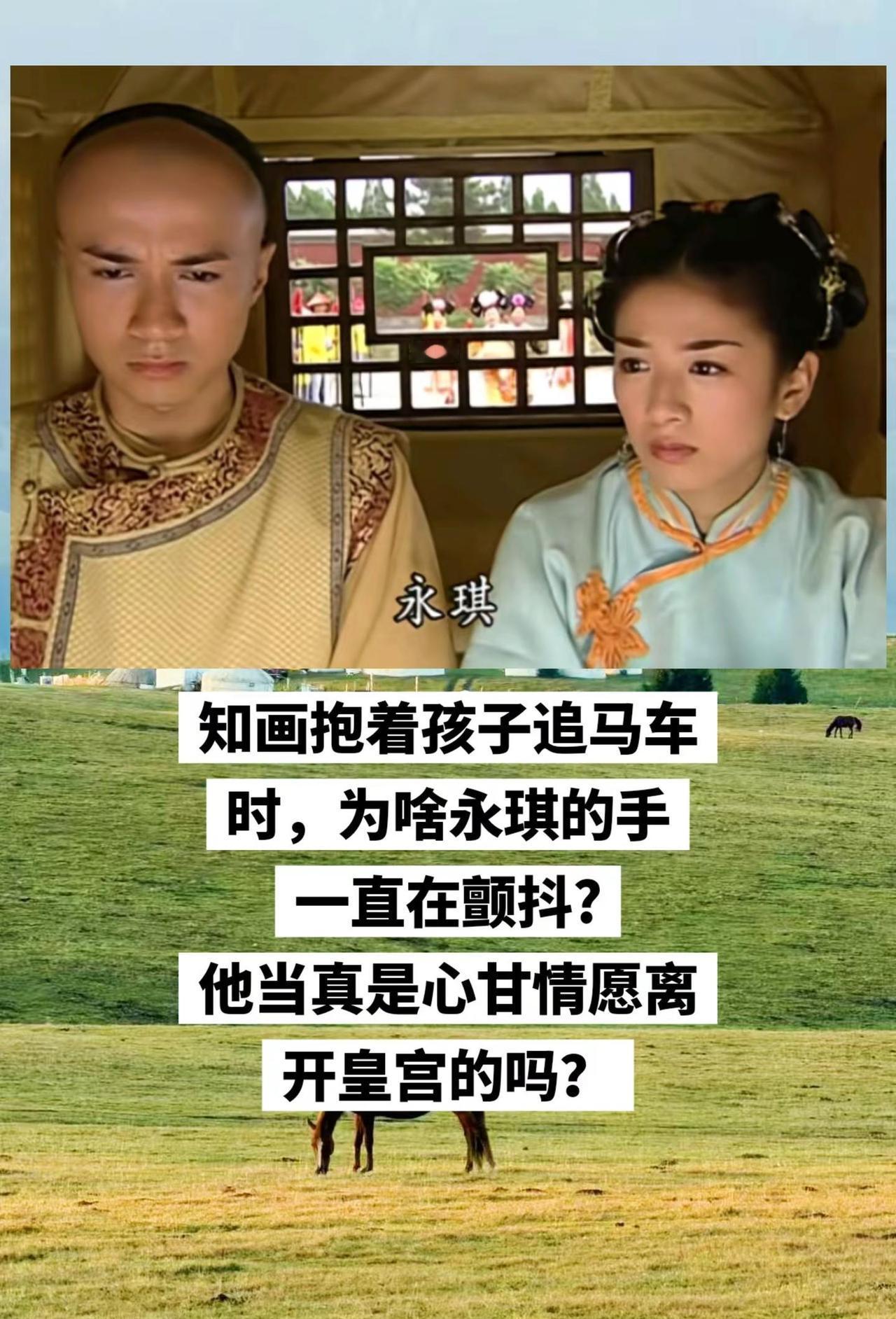 知画抱着孩子追马车时，为啥永琪的手一直在颤抖?他当真是心甘情愿离开皇宫的吗？