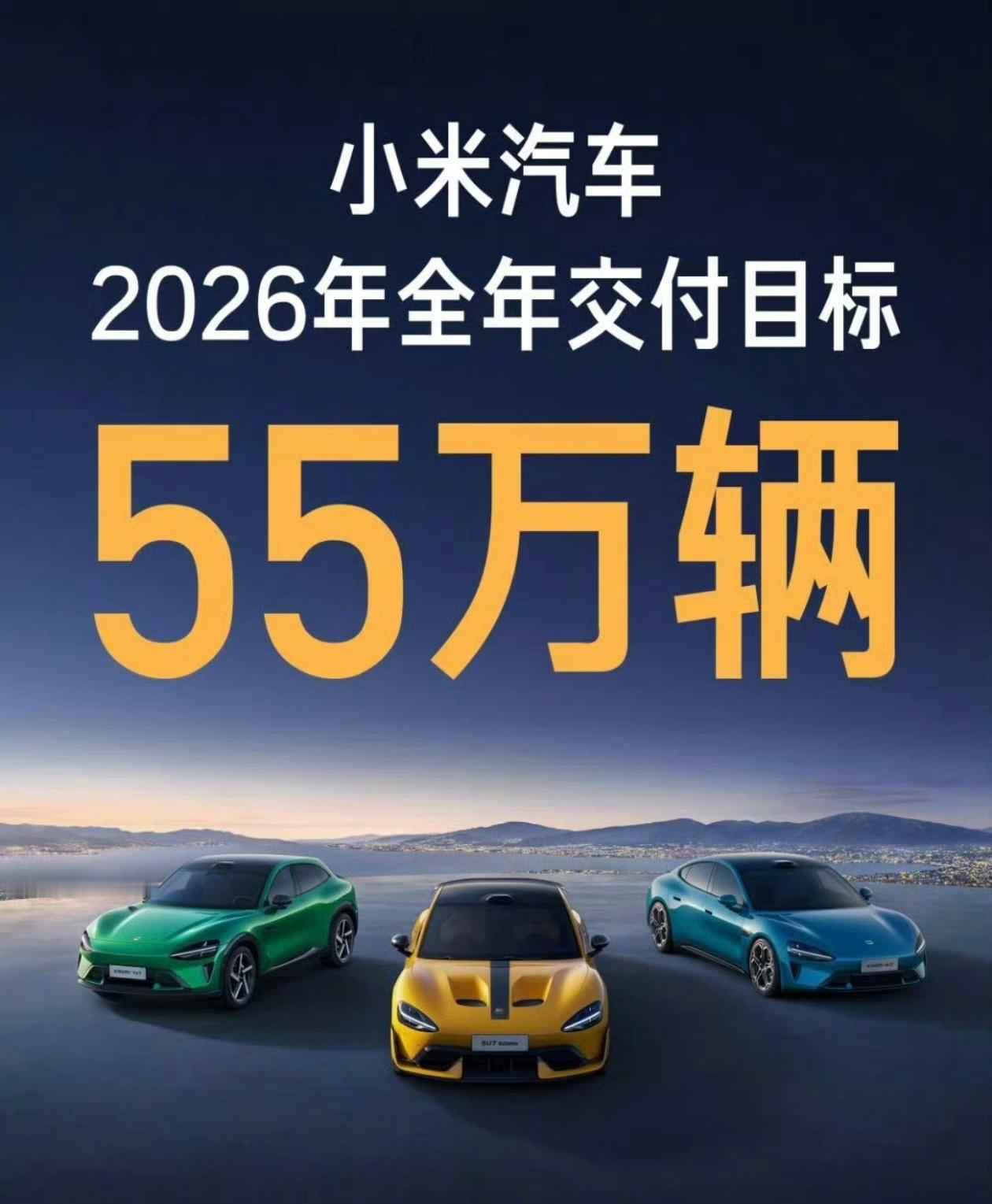 小米汽车2026年交付目标55万辆，其实雷军总还是很保守的，目前月交付量已经5万