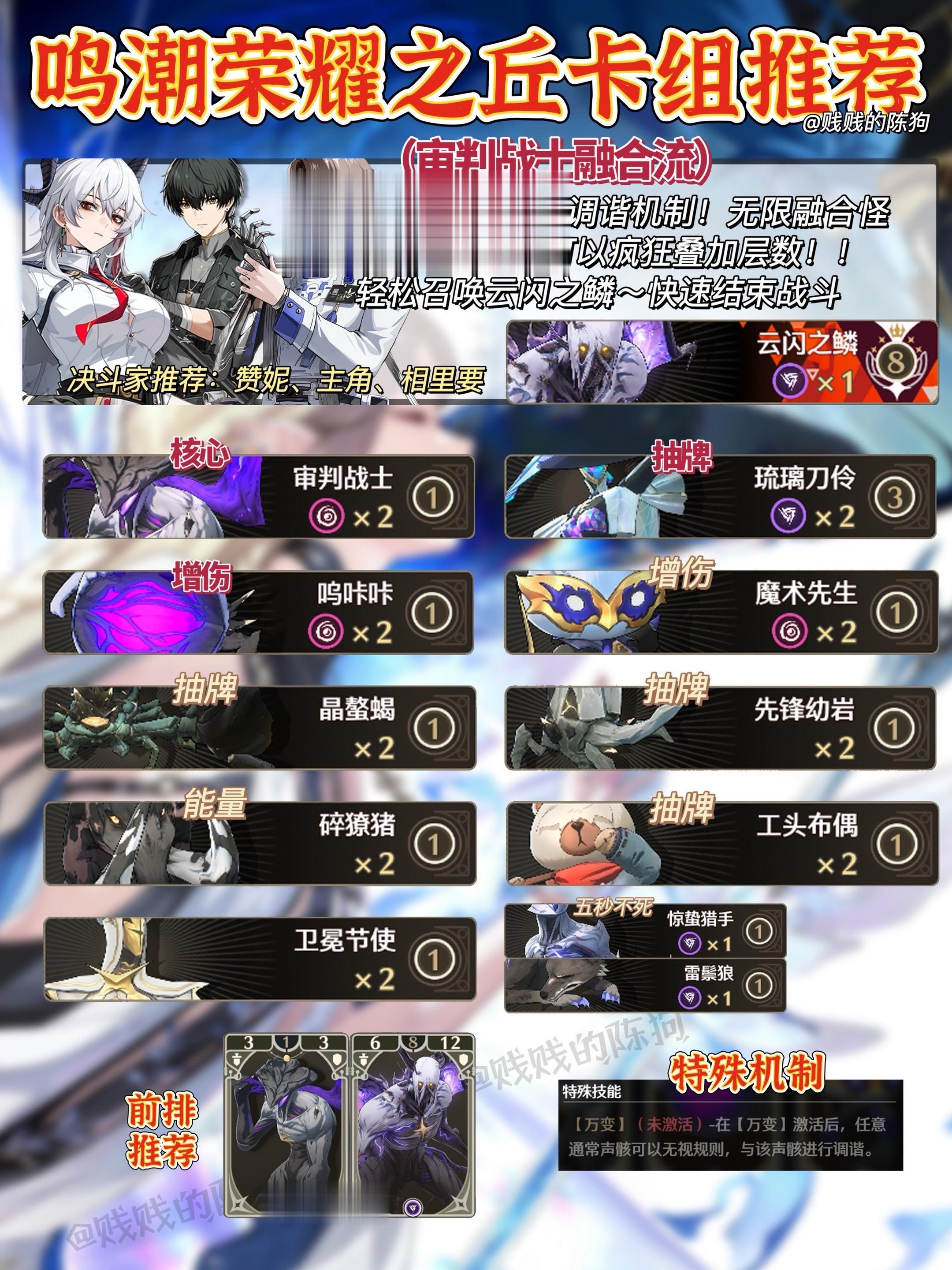 鸣潮｜荣耀之丘活动快速逃课攻略‼️卡组。