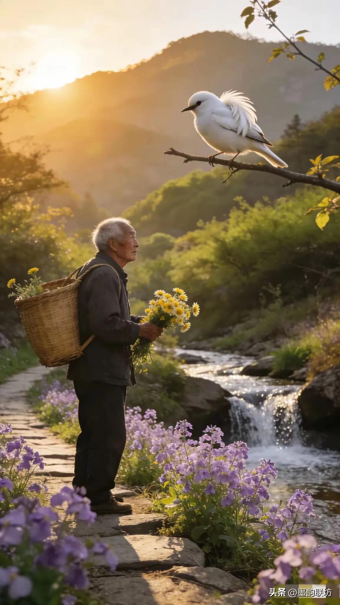 岁月无情催人老，
人生有意爱后生。
横批：《催人老与爱后生》