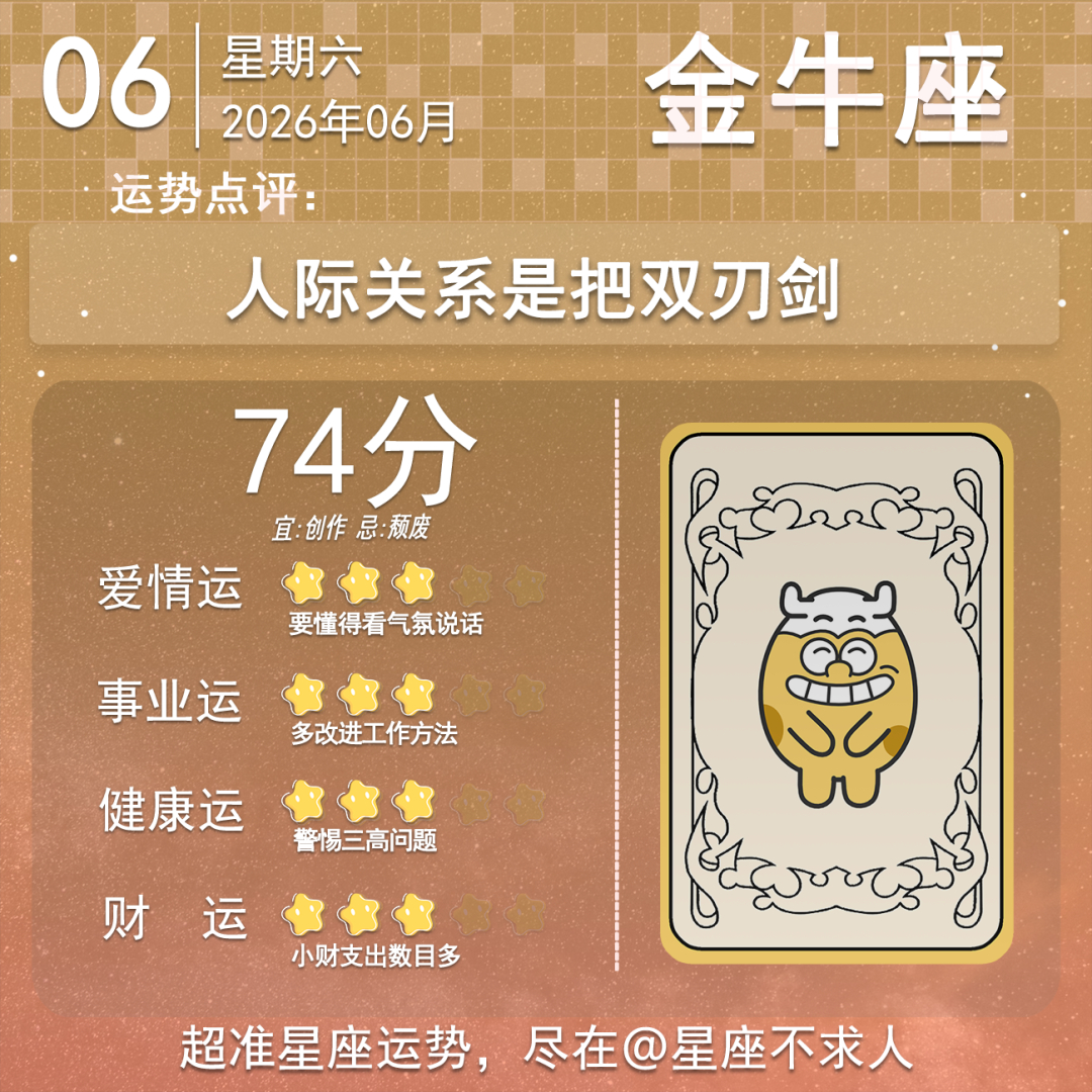 6月6日运势来啦 