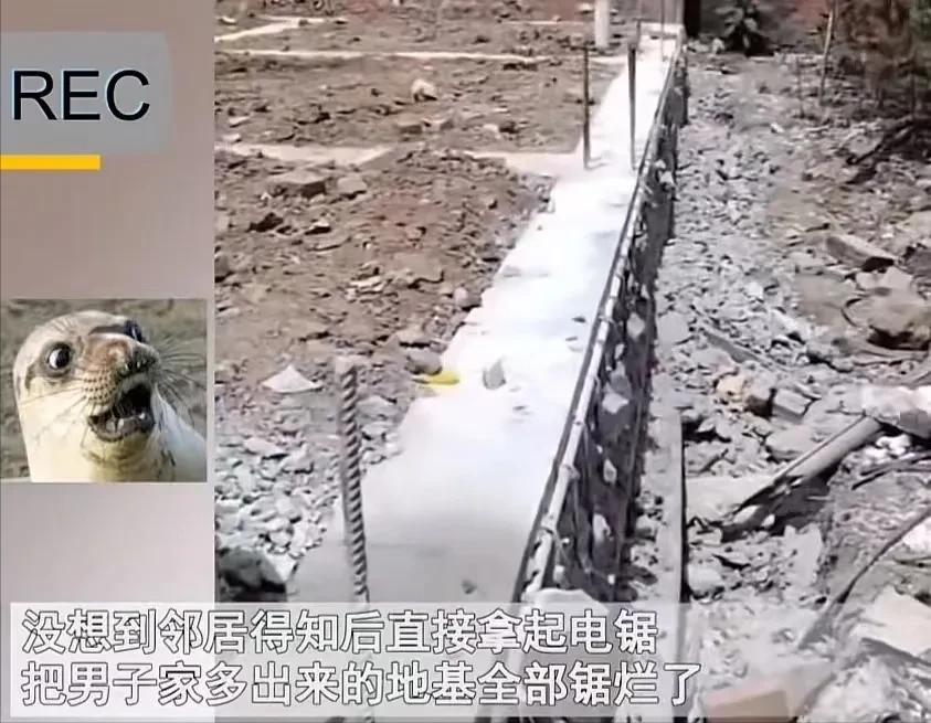 典型的恶人先告状！”广东，男子家建房时因为尺寸问题多占了邻居十多公分的地，邻居得