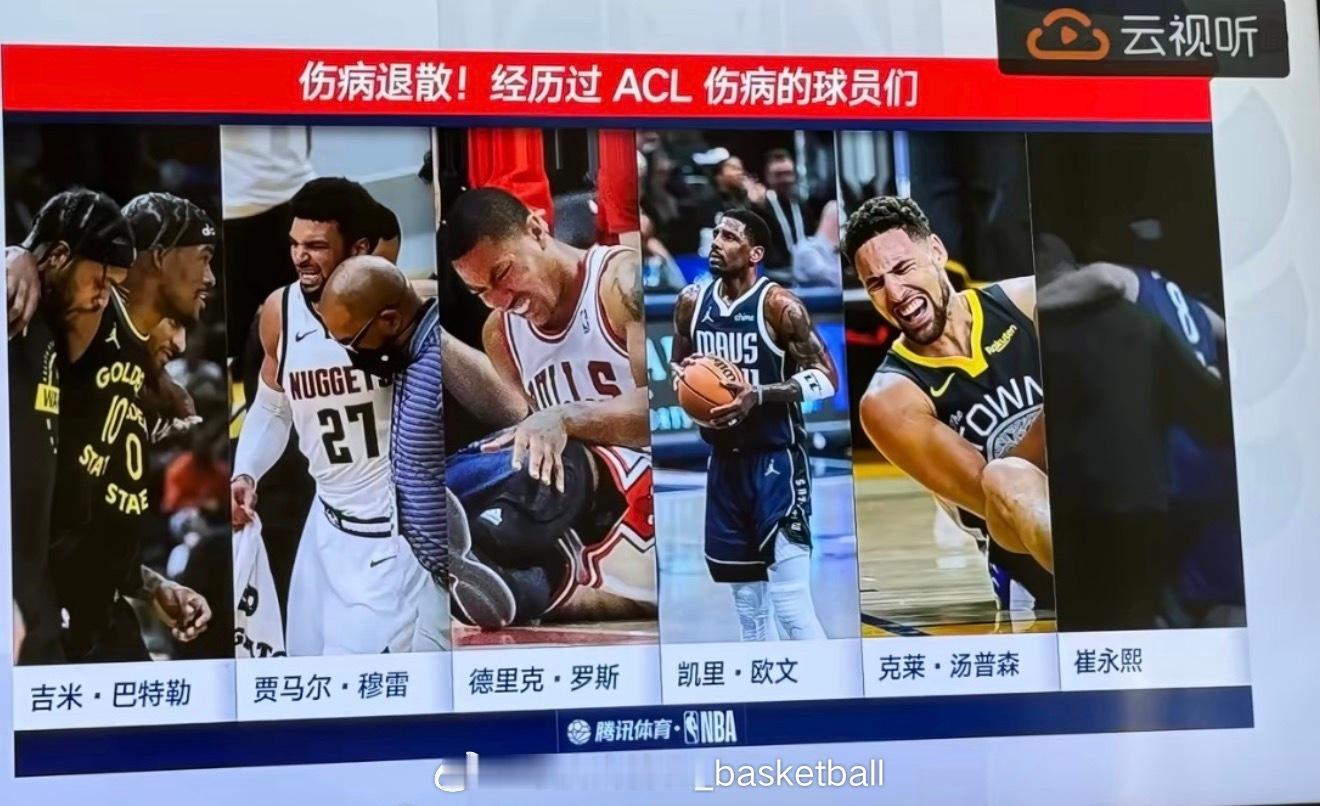 在NBA的比赛直播中列出了NBA历史上遭遇膝盖韧带断裂（ACL）的球星：贾马尔.