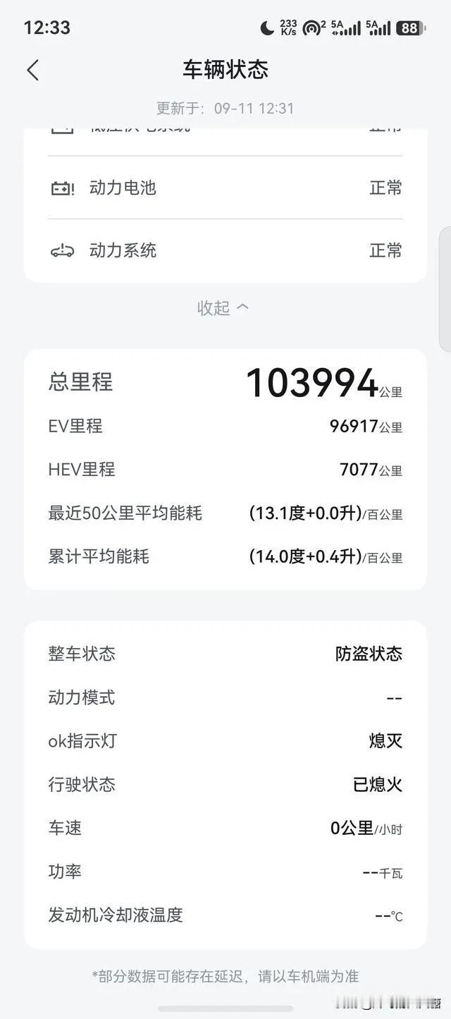 我的唐DMI开了4年10万公里，电池衰减了多少？教你三个在家就能测的办法。
