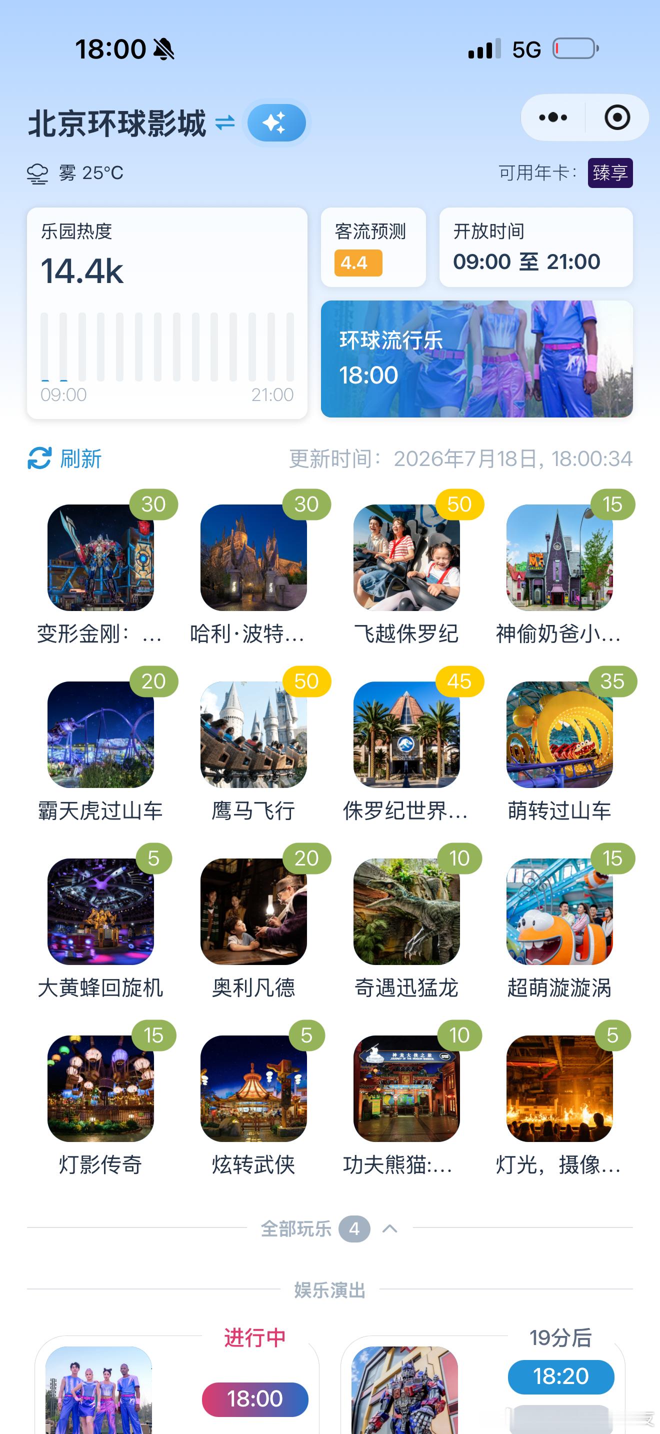 今天来环球太爽了，又凉快人还少一会儿二刷热门项目去