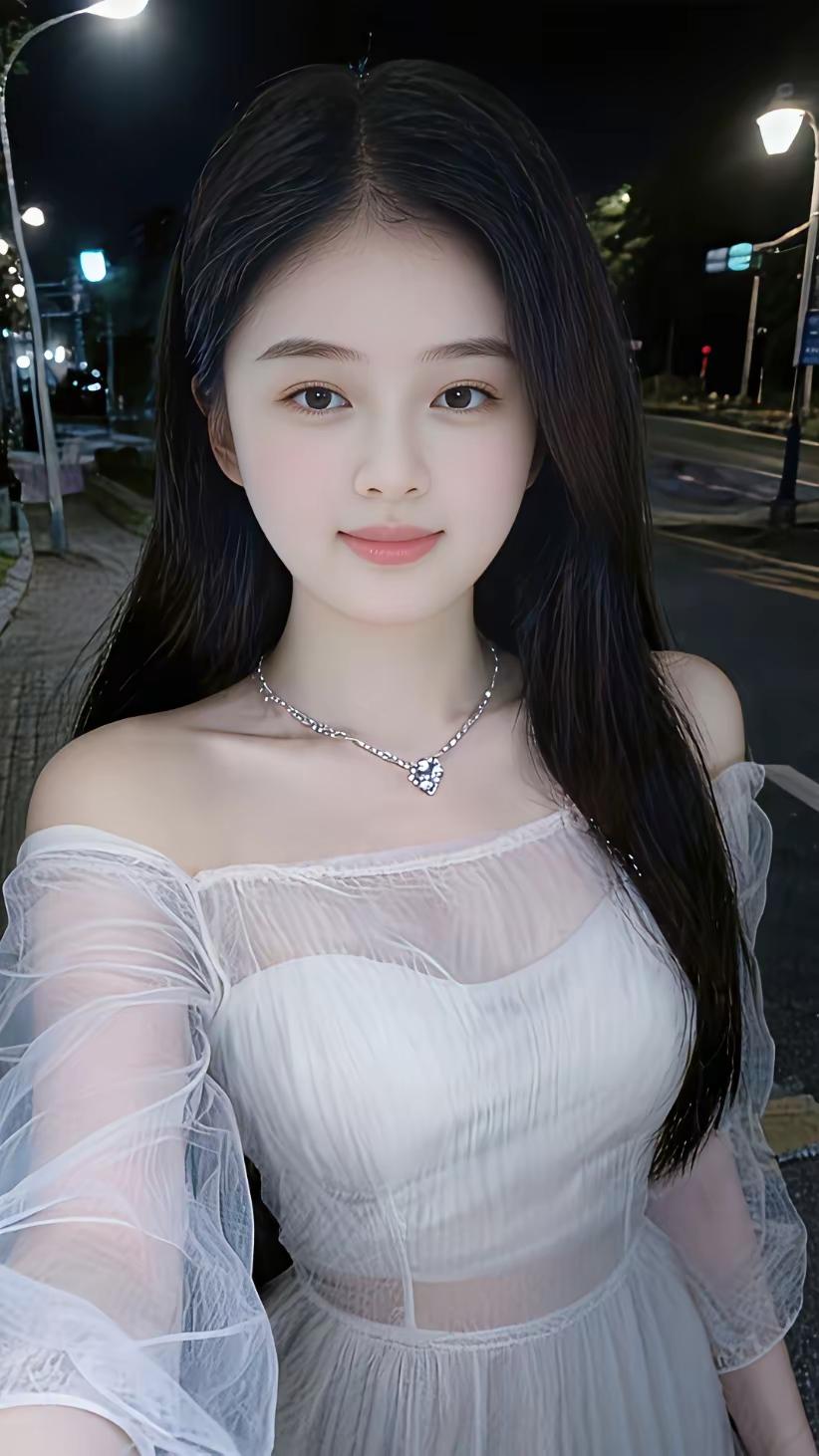 夜色如墨，美人如画。