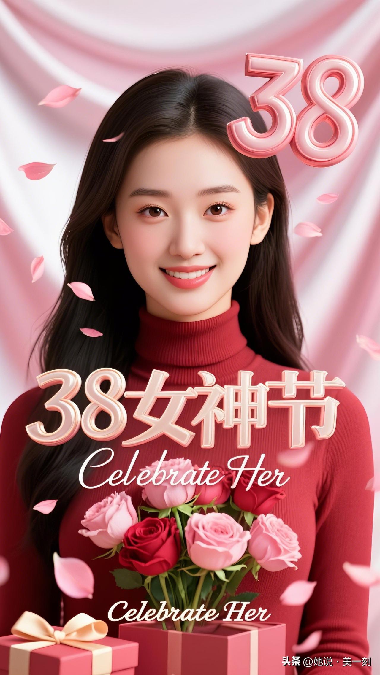 38女神节，庆祝她的美丽与优雅！🌹🎁你心中的美女啥模样
