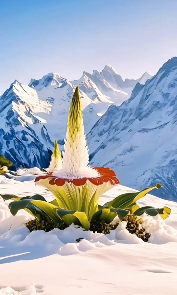 高原奇珍包叶雪莲，苞叶似莲绽冰原，珍稀独特，傲立风雪守一方圣洁。风景