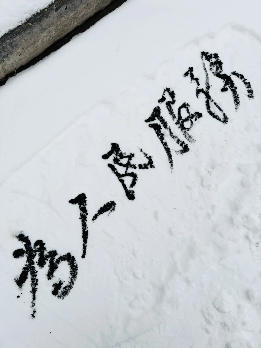 雪中练字，毛笔都冻住了！