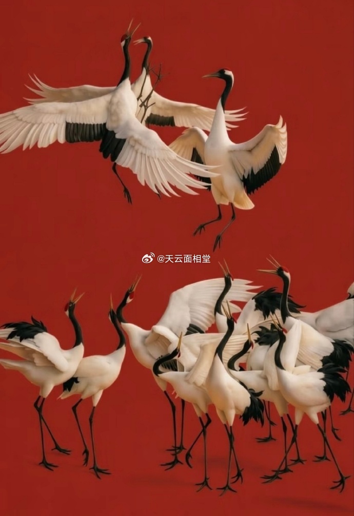 十二仙鹤携吉兆，一年四季好运临 