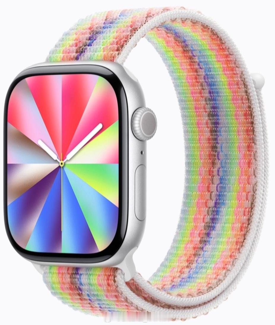 苹果推出 2026 款 Apple Watch 彩虹版回环式运动表带还有对应的专