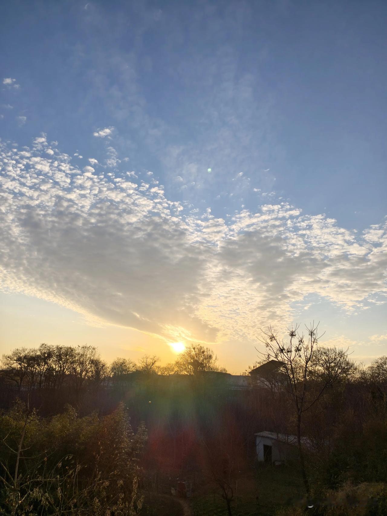 今天这日落，直接把我看呆了！
 
下午溜弯儿偶然抬头，这天空也太美了吧！
棉花糖