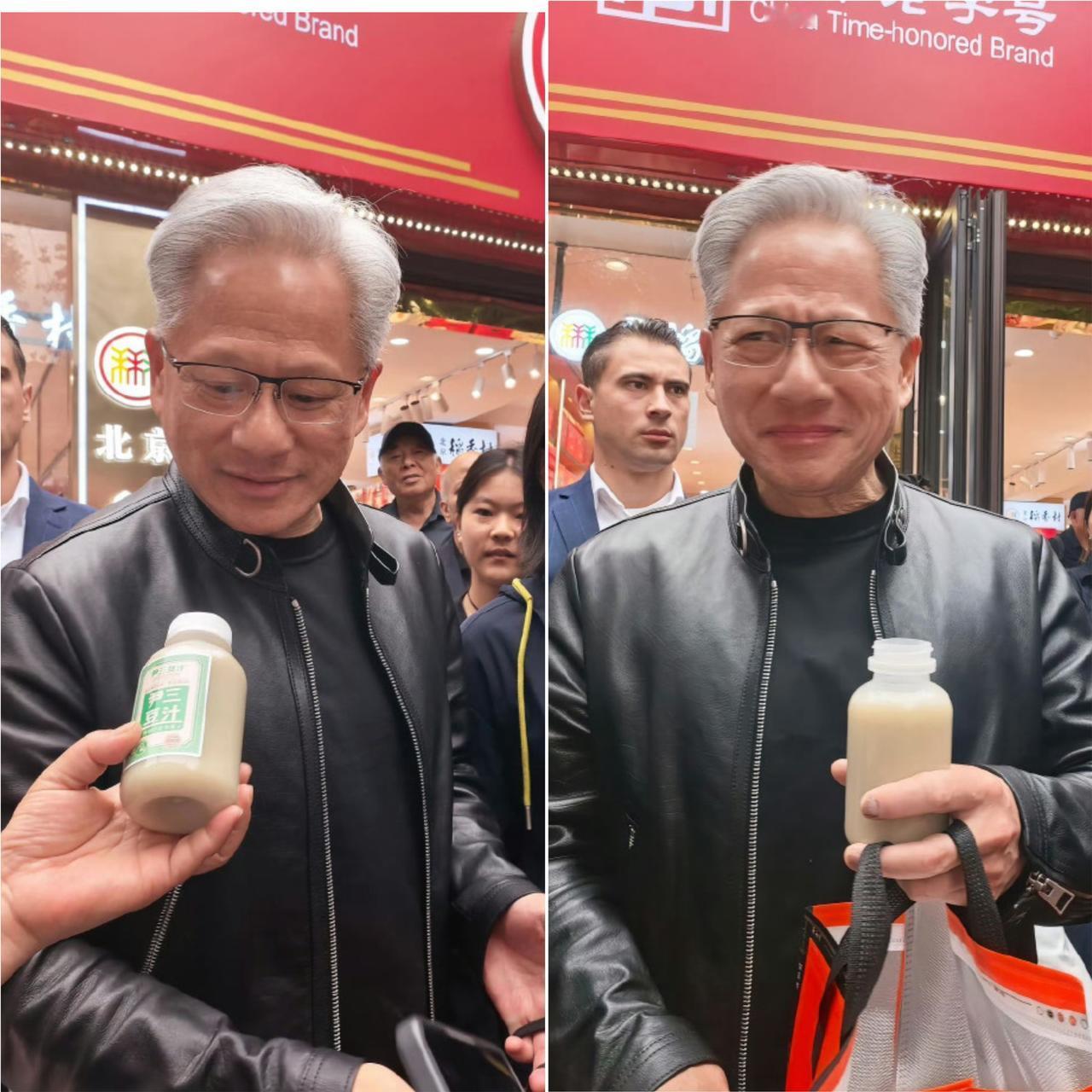 震惊！千亿总裁黄仁勋街头试喝北京特产竟露出这种表情！