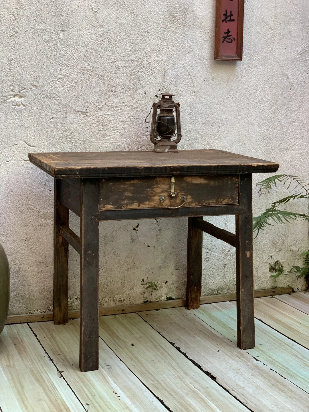 老书桌、风化纹理佳；民宿、茶室极简侘寂家具